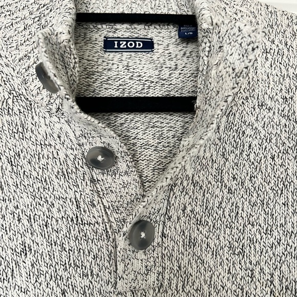 Men's IZOD‎ Marled Button-Mock Sweater - Picture 2 of 5